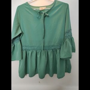 PlusS Green Peplum Top